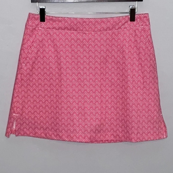 Lady Hagen Essentials Pink & White Geometric Print Golf/Tennis Skort - Size 6 - Picture 1 of 6